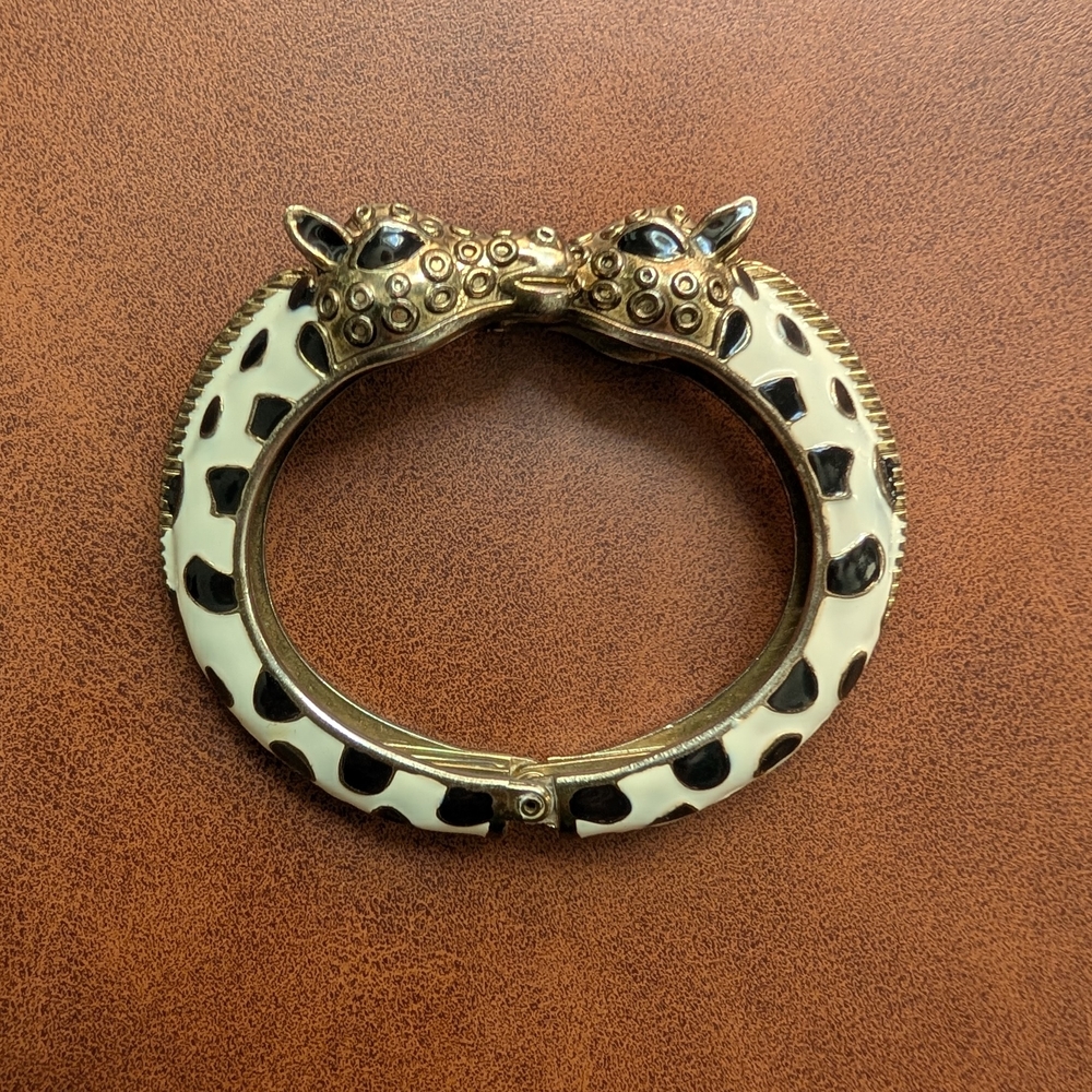 Gold and Black Giraffe Bangle Bracelet